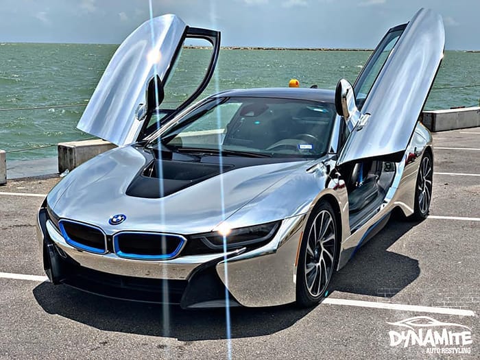 Bmw I8 Wrapped In 3M 1080 Gloss Silver Chrome Vinyl