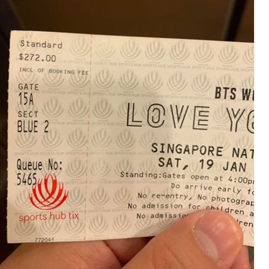 Bts Concert Ticket Jan 19,2019 Singapore Stadium, Tickets & Vouchers, Event  Tickets On Carousell